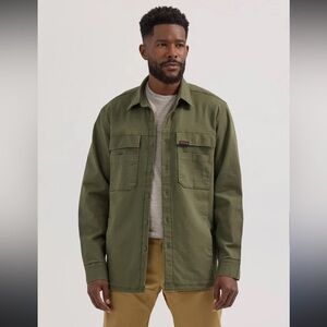 Wrangler ATG Sierra 4-Chest Pocket Long Sleeve Shirt Jacket Dusty Olive Green